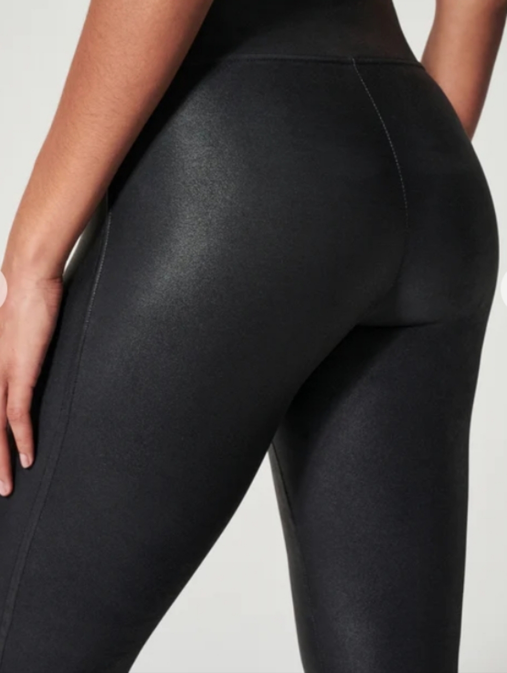 Spanx Faux Leather Leggings - Color Gunmetal- Sz Medium